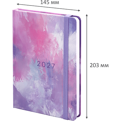Ежедневник датированный "Pastel" на 2027 год, А5, 320 страниц, линейка, разноцветный - 2