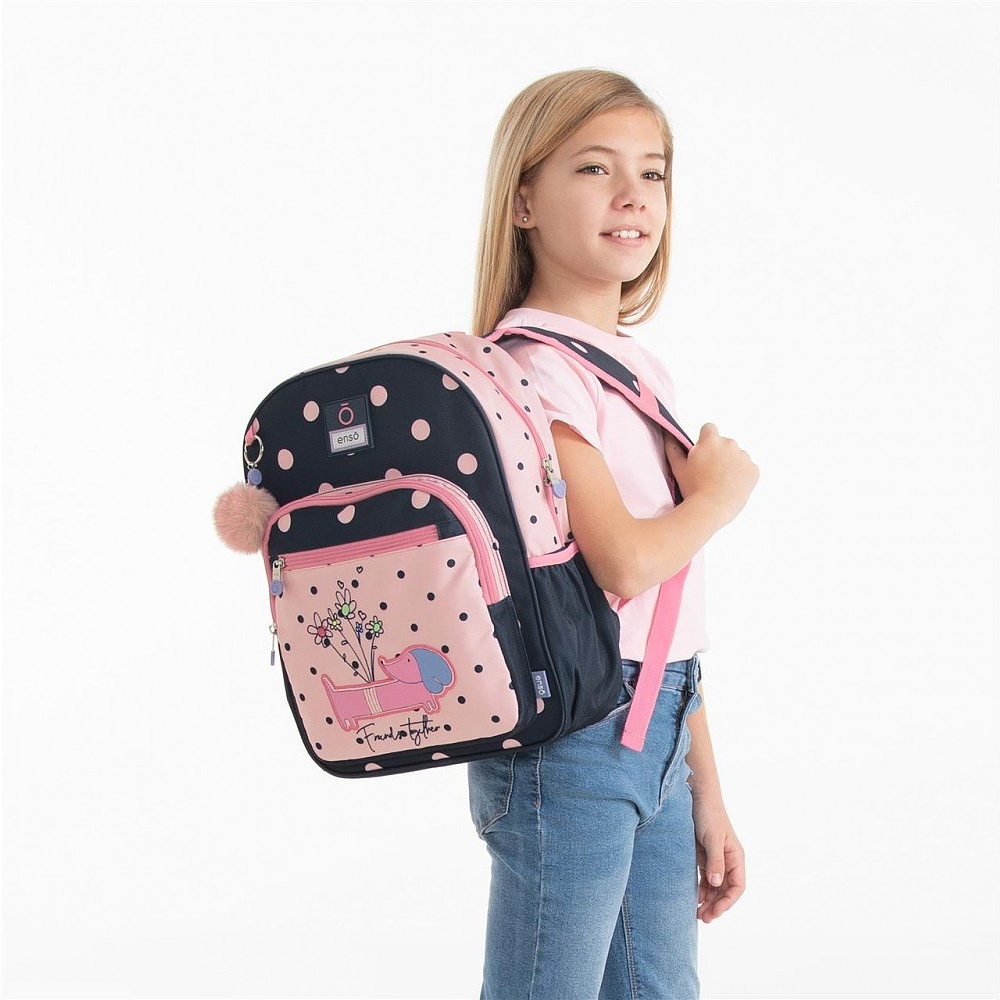 Рюкзак детский "Friends together", M,  38 см, розовый, темно-синий, - 10