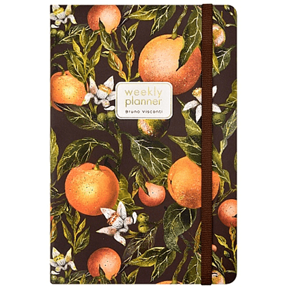 Еженедельник недатированный "Flora. Paradise. Oranges", А5, 144 страниц, линованный, оранжевый, зеленый - 2