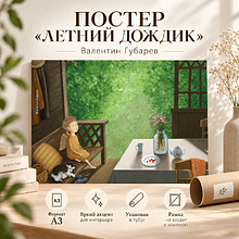 Постер "Летний дождик. Валентин Губарев", А3
