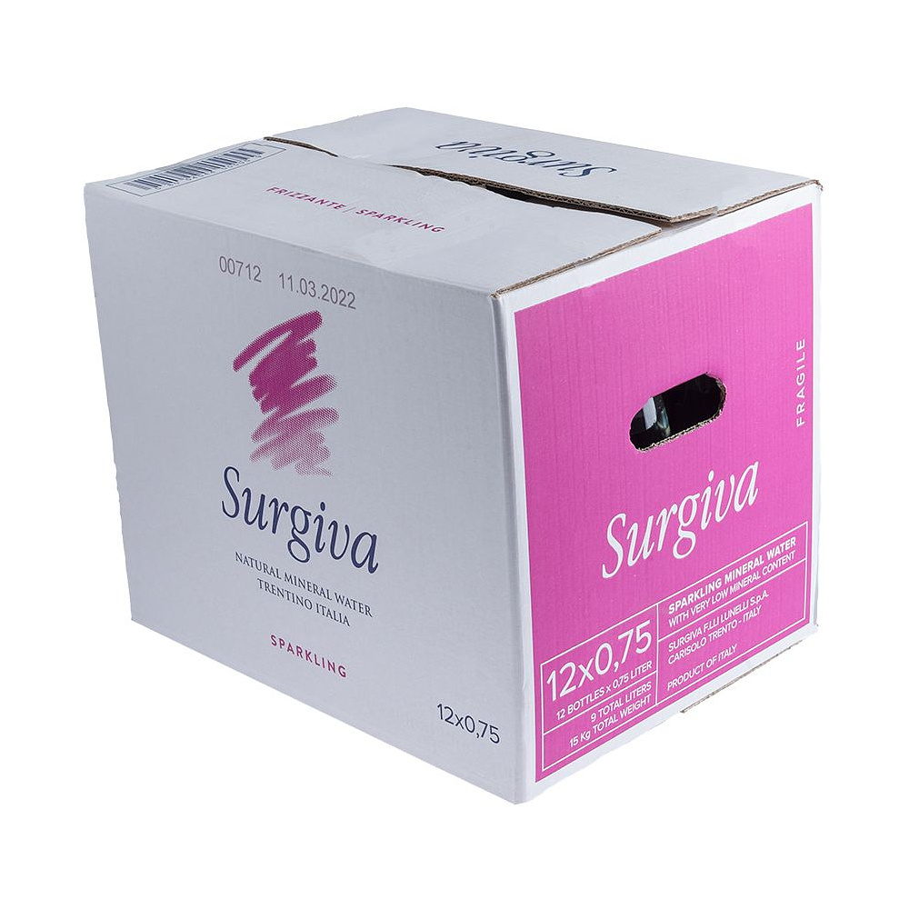 Вода минеральная природная питьевая «Surgiva», 0.75 л., газированная, 12 бут/упак упак., стекл. бутылка - 4