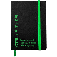 Ежедневник недатированный "Ray. CTRL+ALT+DEL", А5, 272 страницы, в клетку, черный, зеленый