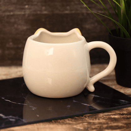 Кружка керамическая  "Рыжий кот", 410 мл, оранжевая - 4