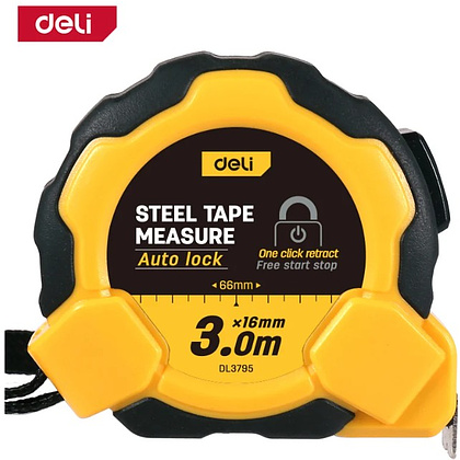 Рулетка Deli YS EDL3795, 3 м х 16 мм, желтый, черный - 4