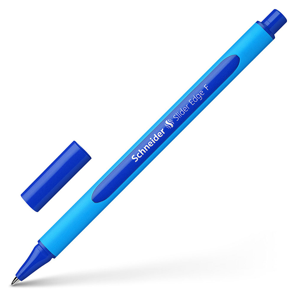 Ручка шариковая "Schneider Slider Edge F", голубой, синий, стерж. синий