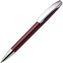 Ручка шариковая автоматическая "View", 1.0 мм, бордовый, серебристый, стерж. синий
