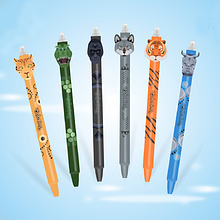 Ручка гелевая автоматическая "Wild animals пиши стирай", 0.5 мм, ассорти, стерж. синий