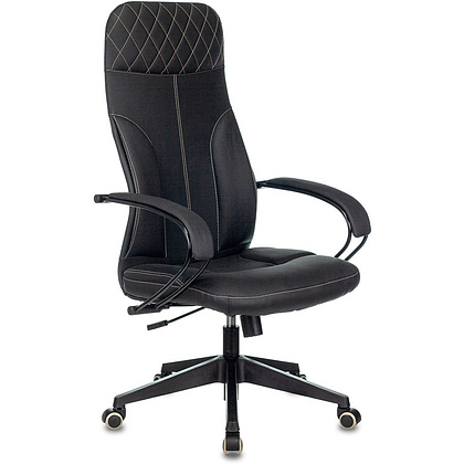 Кресло для руководителя Бюрократ CH-608/ECO, эко.кожа, пластик, черный
