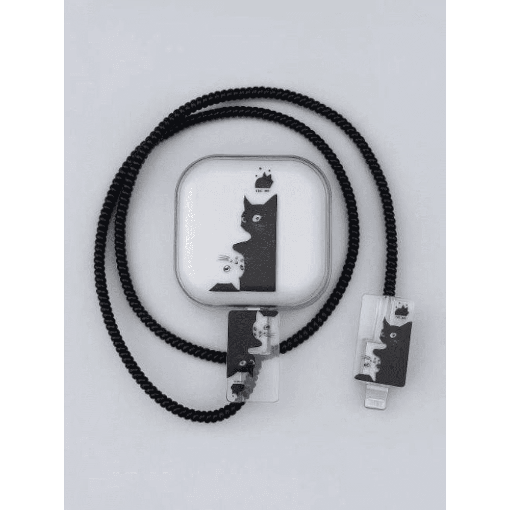 Набор защитный для зарядного устройства "Кошка", 5 предметов, черный - 2