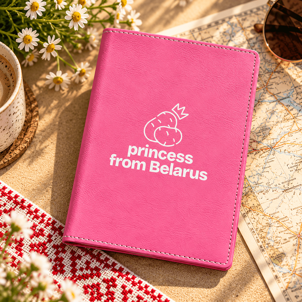 Обложка для паспорта "Princess from Belarus", натуральная кожа, разноцветный - 2
