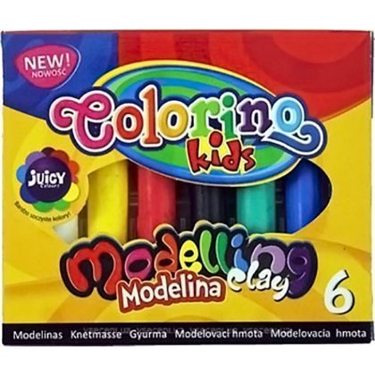 Пластилин для детской лепки "Colorino Modelina", 6 цветов, круглый