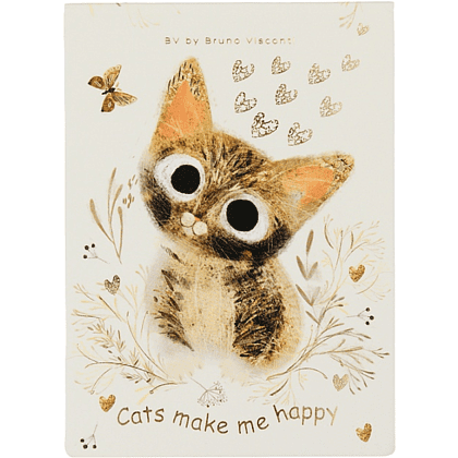 Блокнот "Love me. Милый котик", A6, 250 листов, нелинейный, склейка сверху, бежевый, золотой - 2