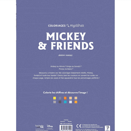 Раскраска по номерам на французском языке "Coloriages mystères Disney - Mickey and friends" - 2