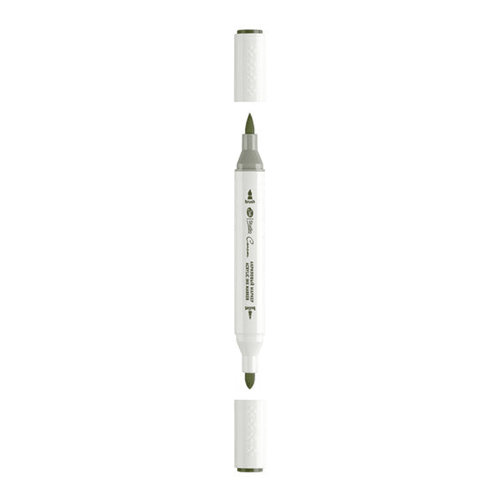 Маркер акриловый "Сонет", двусторонний, зелёный травяной темный