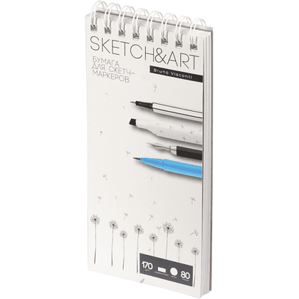 Скетчбук "Sketch&Art", 10.5х22 см , 170 г/м2, 80 листов, на спирали - 2