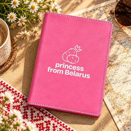 Обложка для паспорта "Princess from Belarus", натуральная кожа, разноцветный - 2