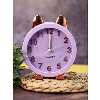 Часы-будильник настольные "Golden awakening Kitty", фиолетовый  - 2