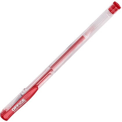 Ручка гелевая "Office Products", 0.5 мм, прозрачный, стерж. красный