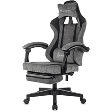 Кресло игровое Бюрократ Knight "Custom/F GR", ткань, пластик, серый, черный