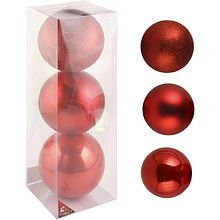 Шар елочный "212435", 15 см, пластик, ассорти, 3шт/уп