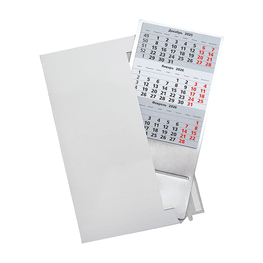 Календарь настольный "9562" 2026-2027, серебристый - 3