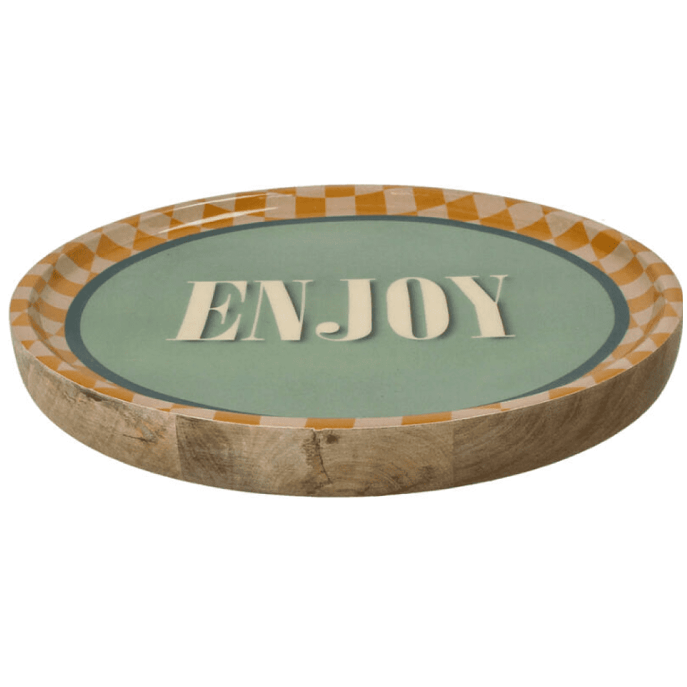 Тарелка деревянная "Enjoy", 25х25х2.5 см, разноцветный - 2