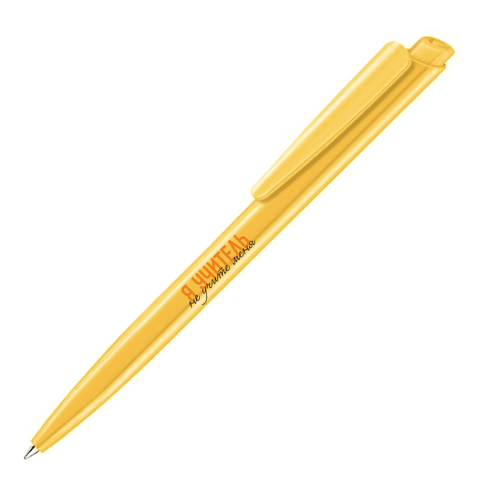 Ручка шариковая автоматическая Senator "Я учитель, не учите меня", 1.0 мм, желтый, стерж. синий
