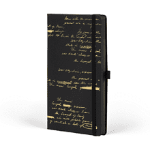 Блокнот "Total Black twilight gold", А5, 96 листов, линейка, на резинке, черный, золотистый