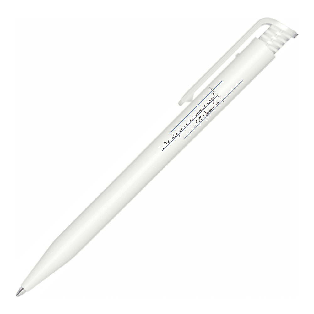 Ручка шариковая автоматическая "Super Hit Matt. Мы все учились понемногу", 1.0 мм, белый, стерж. синий