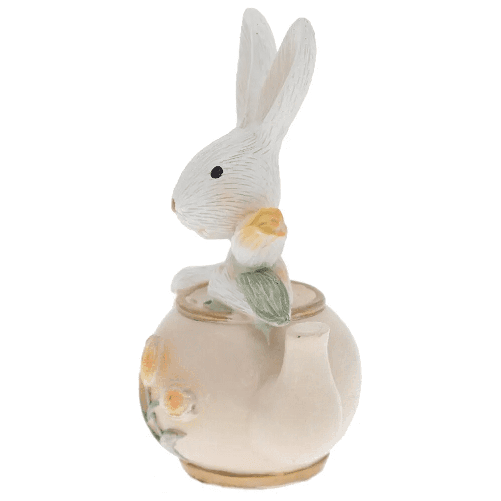 Фигурка "Заяц в чайнике", 8 x 5 x 10 см, бежевый - 5