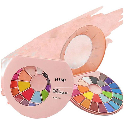 Набор красок акварельных "Himi Miya", 24 цветов, кюветы, розовый футляр