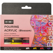 Краски акриловые для пуринга "HIMI", цвета сакуры, набор из 4 цветов, бутылки