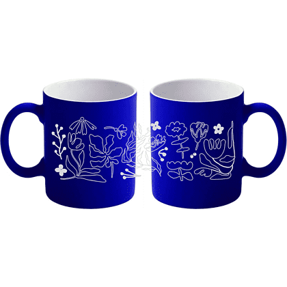 Кружка керамическая "Bonn Soft. Весноватая я", 350 мл., софт-тач, темно-синий