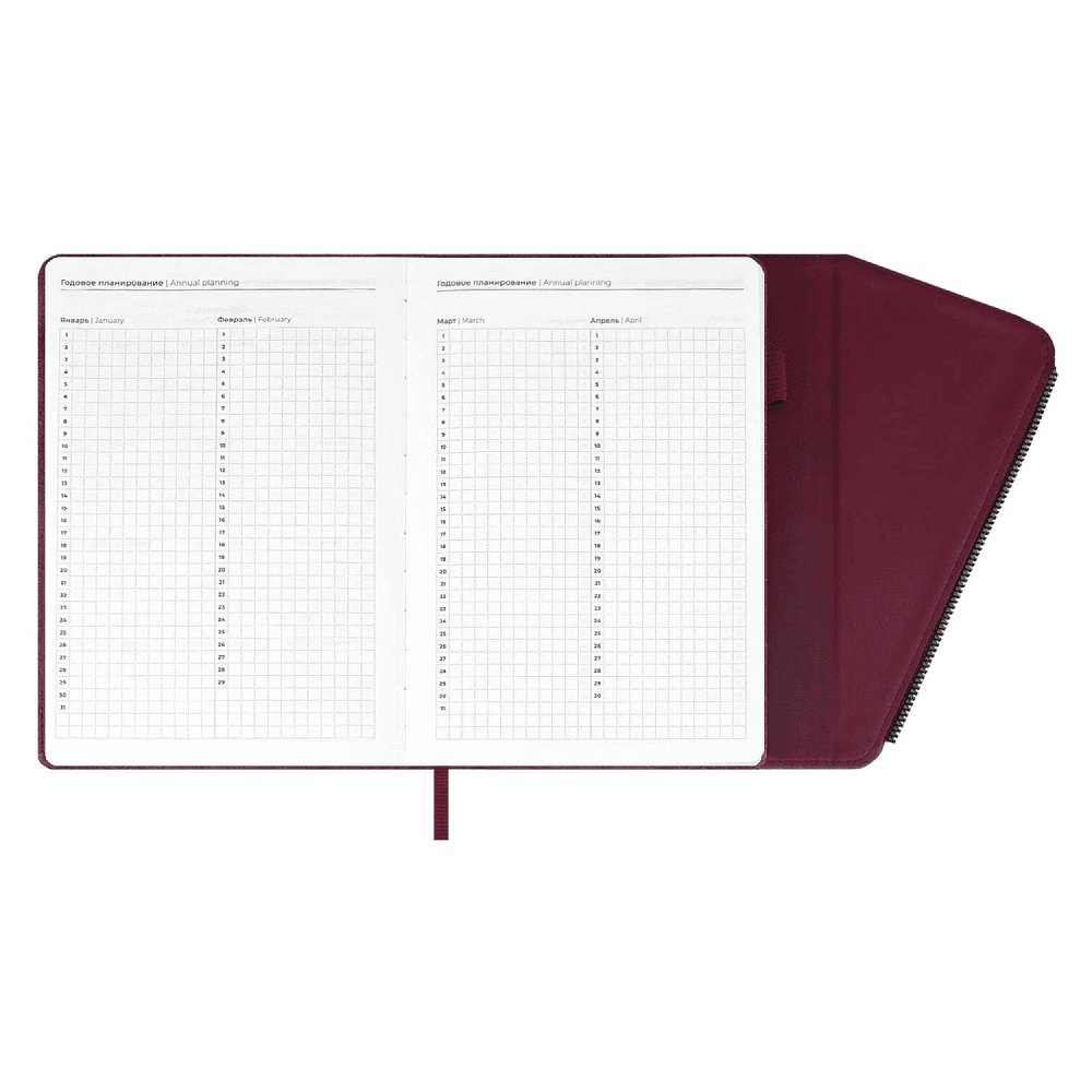 Ежедневник недатированный "Спилок Делавэ", А5, 320 страниц, бордовый - 4