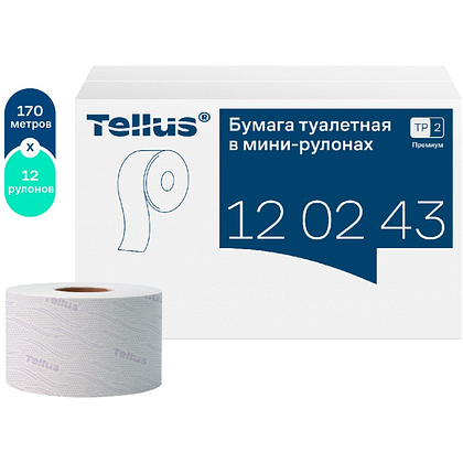 Бумага туалетная Tellus Премиум T2, в мини-рулонах, 170 м, 2 слоя - 4