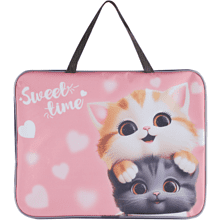 Папка для тетрадей "Cute cats", на молнии, розовый