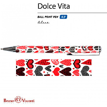 Ручка шариковая автоматическая "Dolce Vita. Сердечки. Фантазия", 0.7 мм, разноцветный, стерж. синий