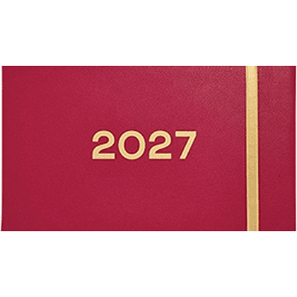 Еженедельник датированный "Цвет" на 2027 год, А6, 128 страницы, линейка, малиновый