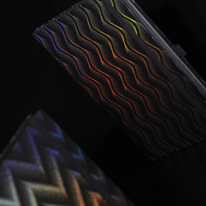 Блокнот "Optical snake", А5, 96 листов, линейка, на резинке, черный голографический - 5