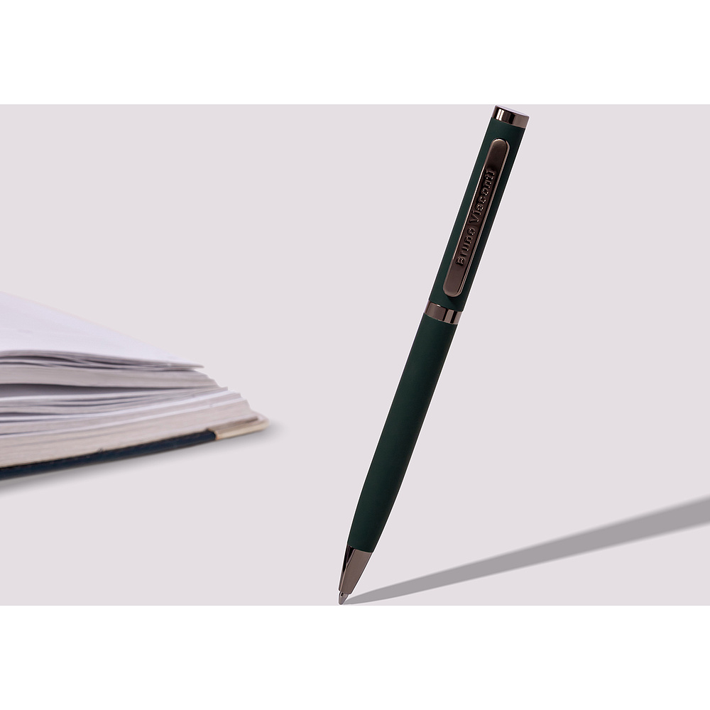 Ручка шариковая автоматическая "Firenze", 1.0 мм, зеленый, стерж. синий - 4