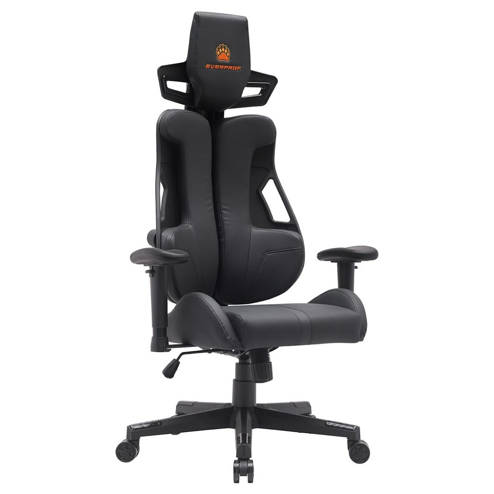 Кресло игровое EVERPROF "Serval Q", экокожа, пластик, черный