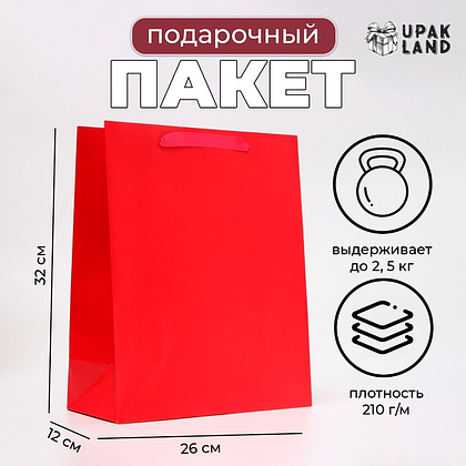 Пакет бумажный подарочный "Фуксия", 26х32х12 см, ламинированный - 4