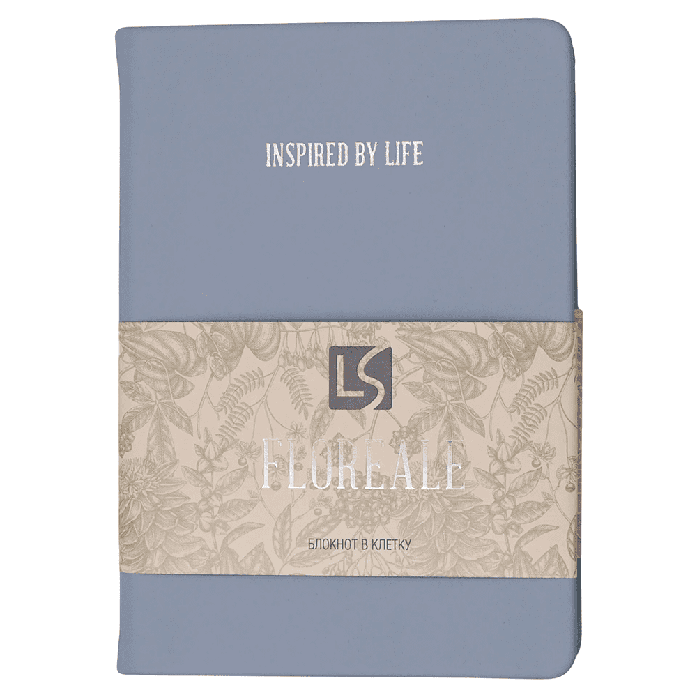 Блокнот "Floreale. Smoky Sky", А6, 136 листов, клетка, голубой