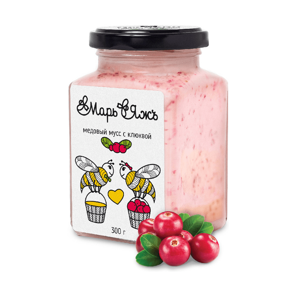 Медовый мусс "МарьЯжъ" с клюквой, 300 гр 