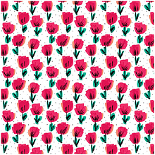 Бумага декоративная в рулоне "Red tulips", 1x0.7 м, 90 г/м2, разноцветный
