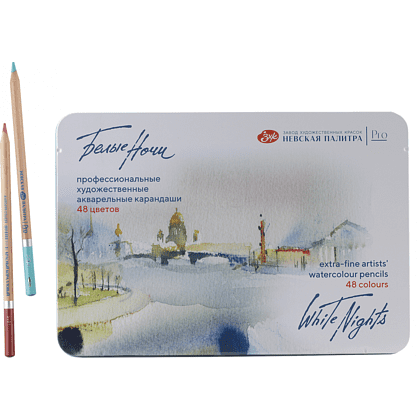 Карандаш акварельный "Белые ночи", набор 36 цветов, жестяной пенал - 4