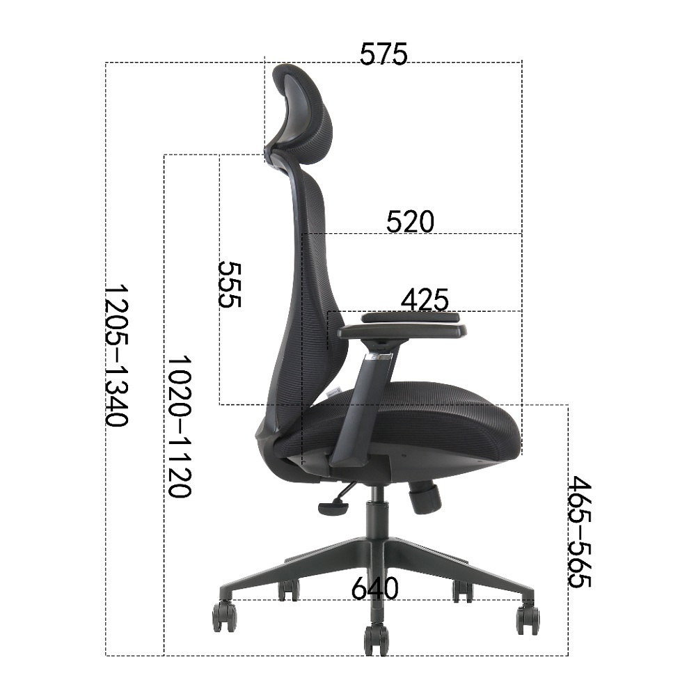 Кресло для руководителя EVOLUTION "OFFICE COMFORT", ткань, сетка, пластик, черный - 10