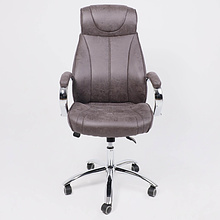 Кресло для руководителя AksHome "Legran", ткань, хром, коричневый