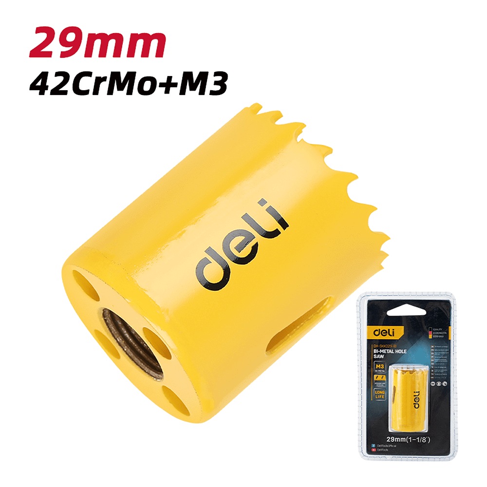 Коронка биметаллическая Deli YS EDH-SKK029-E1, 29 х 38 мм, М14 - 2 Коронка биметаллическая Deli YS EDH-SKK029-E1, 29 х 38 мм, М14 - 2