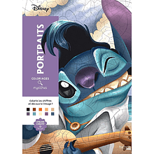 Раскраска по номерам на французском языке "Coloriages mystères Disney - Portraits"